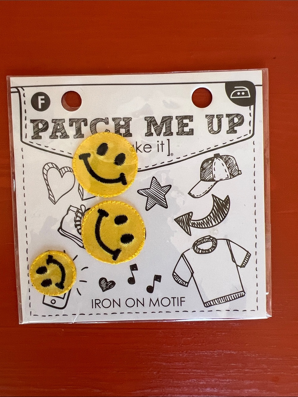 Kids Yellow Smiley Iron-On Motif Set